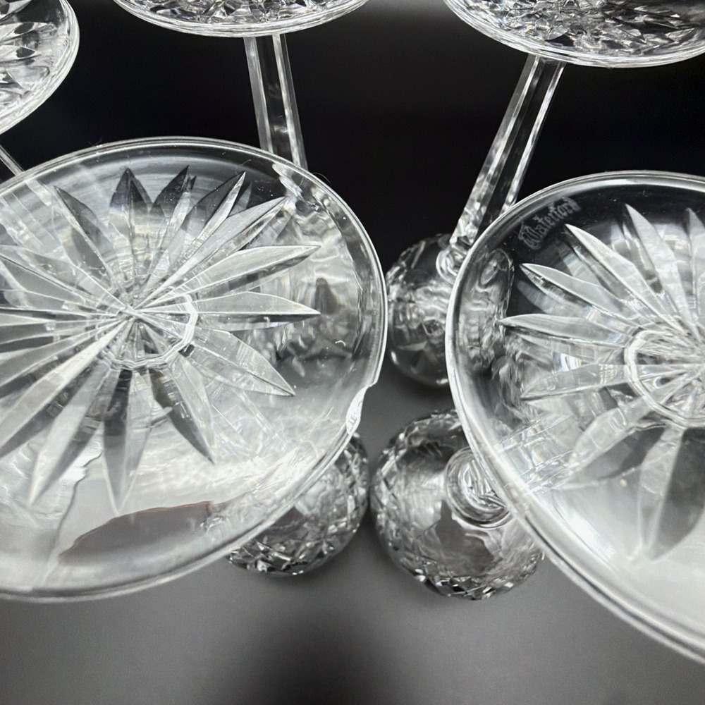 Waterford Lismore Crystal Hock Wine Glasses Set Of 6 Stemware 7.375" - Picture 10 of 13
